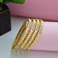 18K Gold Plated Cubic Zirconia Studded Designer Kangan | Set of 2 (1 Pair Set for Both Hands)