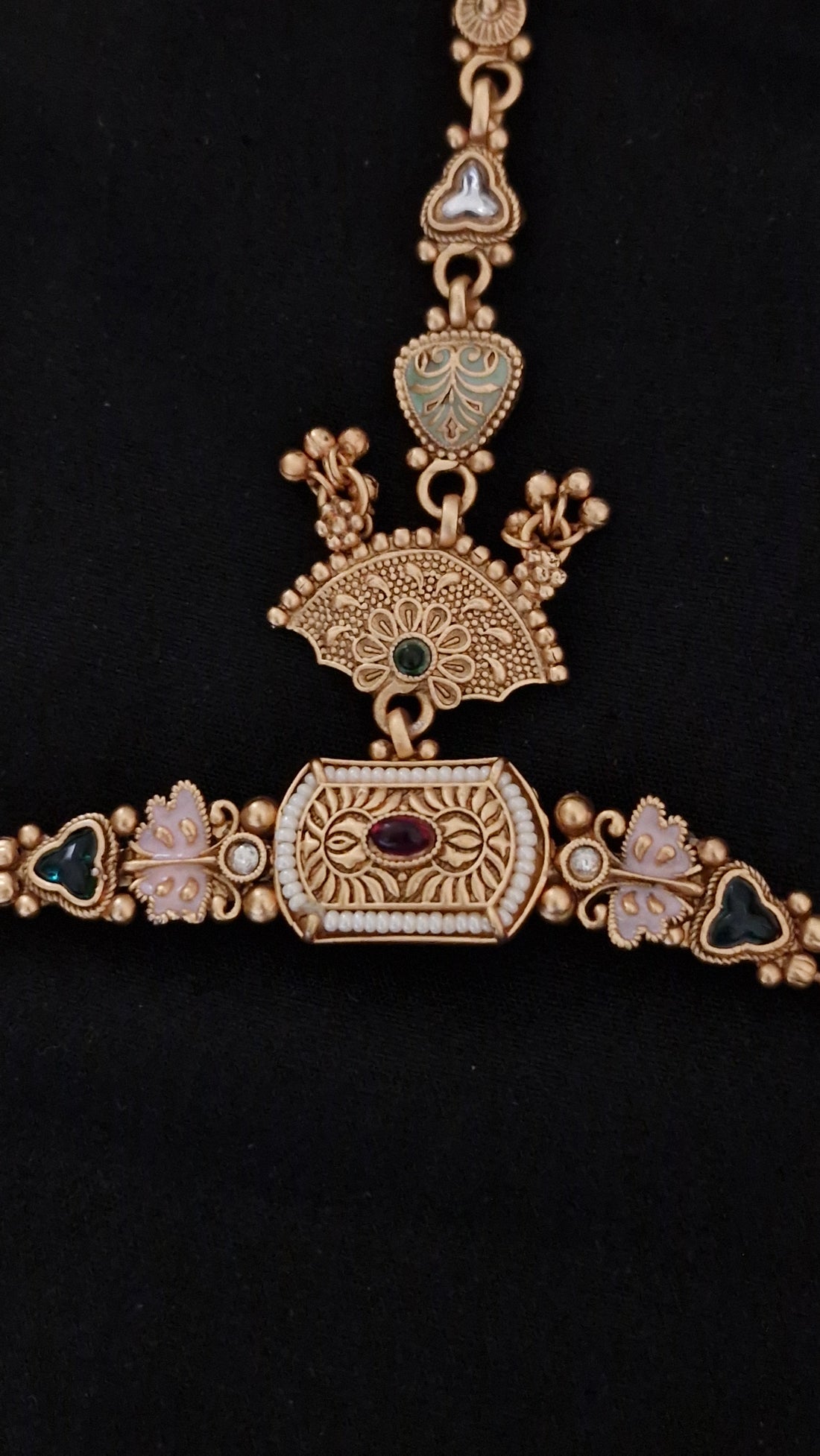 Gold Antique Haath Phool/ Haath Pocho For Women ( PACK OF 2 )