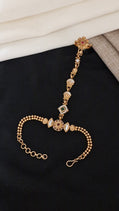 Gold Antique Haath Phool/ Haath Pocho For Women ( PACK OF 2 )