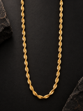 Ridhivam 18K Gold-Plated Anti-Tarnish Twisted Rope Neck Chain | Premium Demi-Fine Jewelry