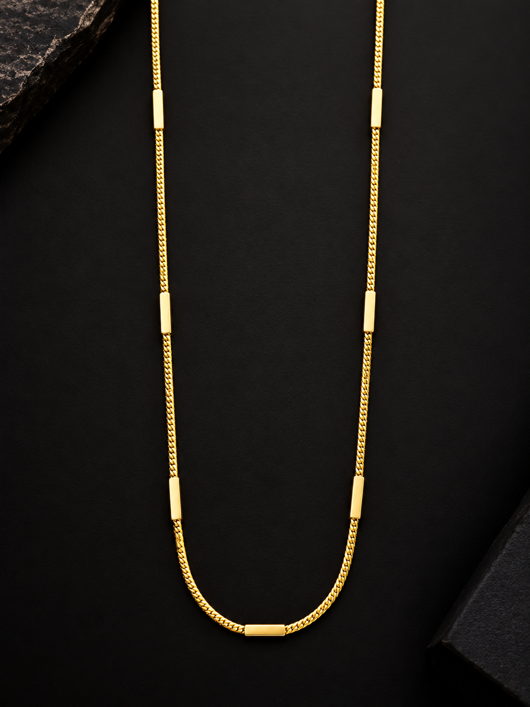 Ridhivam 18K Gold-Plated Anti-Tarnish Bar Station Neck Chain | Premium Demi-Fine Jewelry