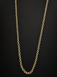 Ridhivam 18K Gold-Plated Anti-Tarnish Textured Oval Link Neck Chain | Premium Demi-Fine Jewelry