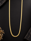 Ridhivam 18K Gold-Plated Anti-Tarnish Textured Flat Link Neck Chain | Premium Demi-Fine Jewelry