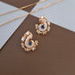 Rose Gold-Tone Sapphire Blue & Baguette CZ Pendant Set