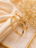 Ridhivam Royal Engraved Gold-Plated Bangles | Premium Demi-Fine Cuff Bracelets