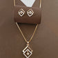 Delicate Square Diamond Pendant Set