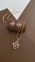Delicate Square Diamond Pendant Set