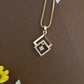 Delicate Square Diamond Pendant Set