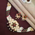 Traditional Pearl Choker Set with Ruby & Emerald Accents