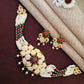 Traditional Pearl Choker Set with Ruby & Emerald Accents