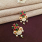 Traditional Pearl Choker Set with Ruby & Emerald Accents