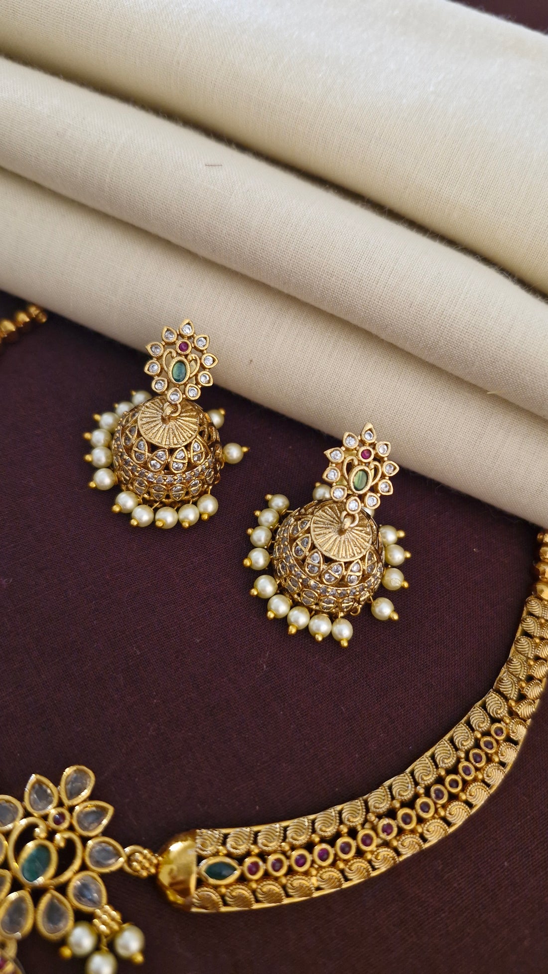 Royal Heritage Pendant & Jhumka Set