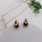Emerald Green Teardrop AD Pendant Set
