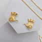 Gold-Tone Vintage Cart Pendant & Earring Set