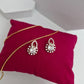 Royal Halo Pear-Cut American Diamond Pendant Set in Rose Gold Plating