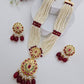 Multi-Strand Pearl Rani Haar Set with Ruby & Emerald Stones