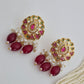 Multi-Strand Pearl Rani Haar Set with Ruby & Emerald Stones