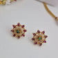 Gold-Tone Floral Vine Necklace Set with Ruby & Emerald Stones