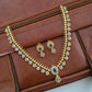 Gold-Tone Floral & Teardrop American Diamond Necklace Set
