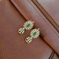 Gold-Tone Floral & Teardrop American Diamond Necklace Set