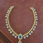 Gold-Tone Floral & Teardrop American Diamond Necklace Set