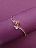 Rose Gold-Tone Pear Solitaire & Lattice Wing Cuff Bracelet