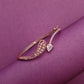 Rose Gold-Tone Pear Solitaire & Lattice Wing Cuff Bracelet