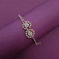 Rose Gold-Tone Twin Floral American Diamond Bracelet