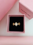 Geometric Rhombus Crystal Statement Ring