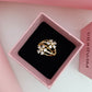 Twin Floral Cluster Gold Ring