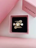 Royal Heart & Teardrop Multi-Band Statement Ring