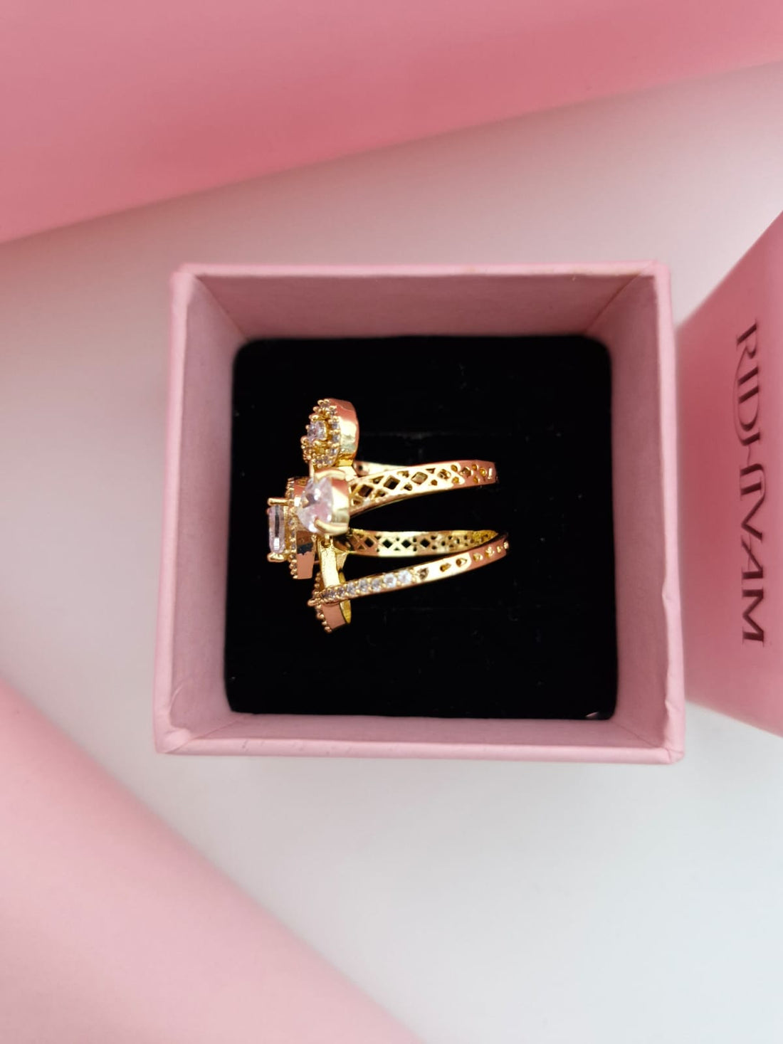 Royal Heart & Teardrop Multi-Band Statement Ring