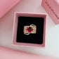 Royal Ruby Red Multi-Band Adjustable Ring (18K Gold Plated)