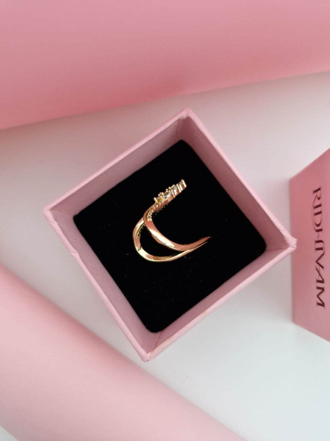 Royal Marquise Leaf Arch Adjustable Ring (18K Gold Plated)