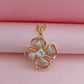Designer Flower Motif Cubic Zirconia Pendant Set for Women | Gold Plated American Diamond Jewelry Set