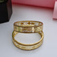 Designer 18K Gold Plated Geometric Lattice Bangles | 1 Pair Set of 2 for Both Hands | Champagne Stone Bordered Kangan Pair