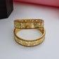 18K Gold Plated Textured Leaf Openwork Kada Bangles (1 Pair Set of 2 for Both Hands)