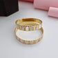 18K Gold Plated Two-Tone Laser Cut Flat Kada Bangles (1 Pair - Set of 2 for Both Hands) | Gold & Silver Rhodium Polish Daily Wear Bangle Set