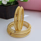 18K Gold Plated V-Shape Textured Daily Wear Kangan | Set of 2 (1 Pair Set for Both Hands)