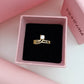 Dual-Band Solitaire Gold Ring