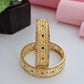 18K Gold Plated Intricate Filigree Kada Bangles (1 Pair - Set of 2 for Both Hands) | CZ Stone Studded Royal Gold Jewelry