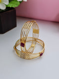 18K Gold Plated Openwork Multi-Rail Designer Kangan | Set of 2 (1 Pair Set for Both Hands)