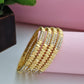 18K Gold Plated Cubic Zirconia Studded Designer Kangan | Set of 2 (1 Pair Set for Both Hands)