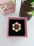 Royal Heritage Ruby & Emerald Guttapusalu Seed Pearl Statement Ring
