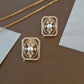 Rectangular CZ & Central Pearl Necklace Set