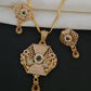 Gold Moti And Diamond Work Pendant Set For Women