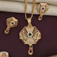 Gold Moti And Diamond Work Pendant Set For Women