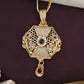 Gold Moti And Diamond Work Pendant Set For Women