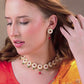 Traditional Pearl Disc Collar Necklace Set with Ruby & Emerald Accents
