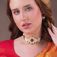 Traditional Pearl Choker Set with Ruby & Emerald Accents